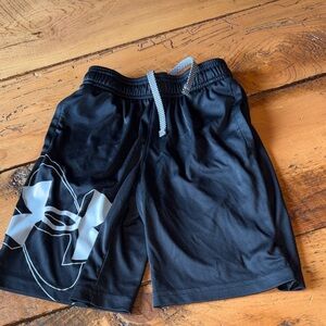 Under Armour Black Boys' Athletic Shorts with White Drawstring